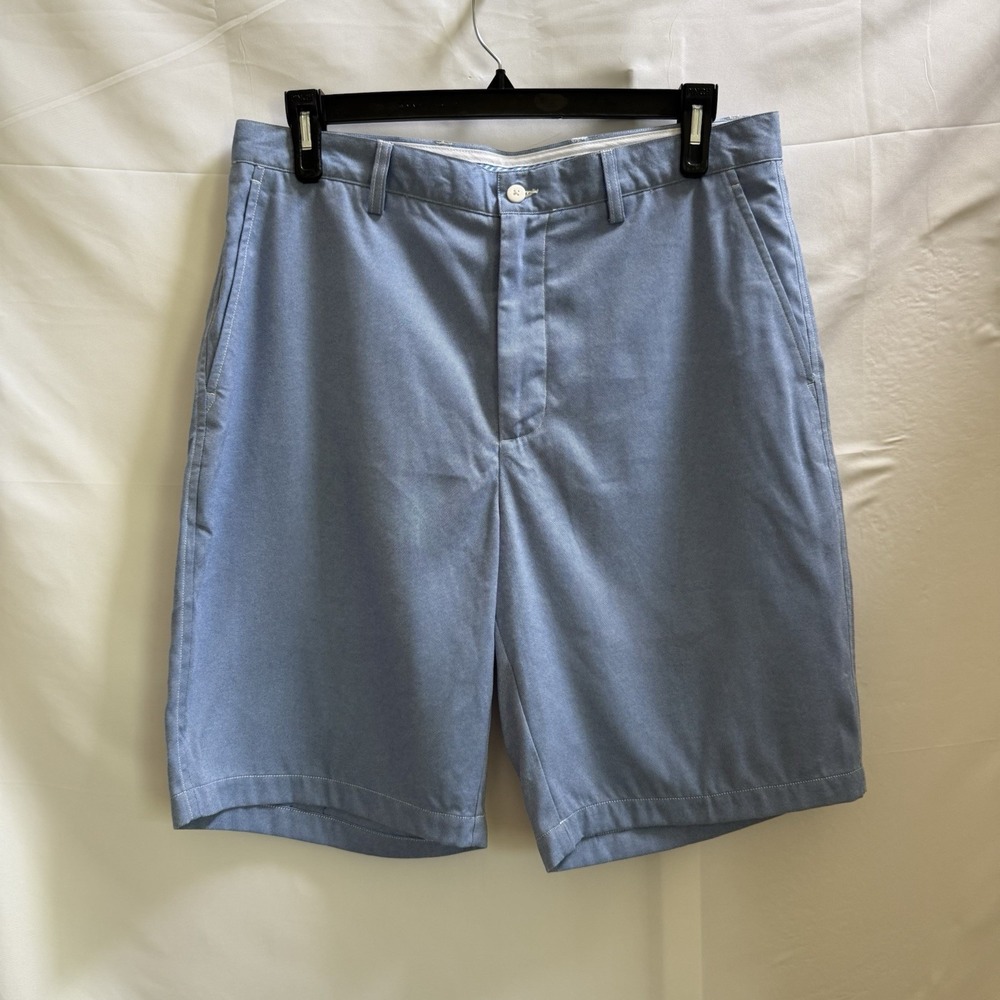 Foot Joy Chino Shorts Mens 36 Blue Nylon Flat Front Golf Sport Preppy 10"